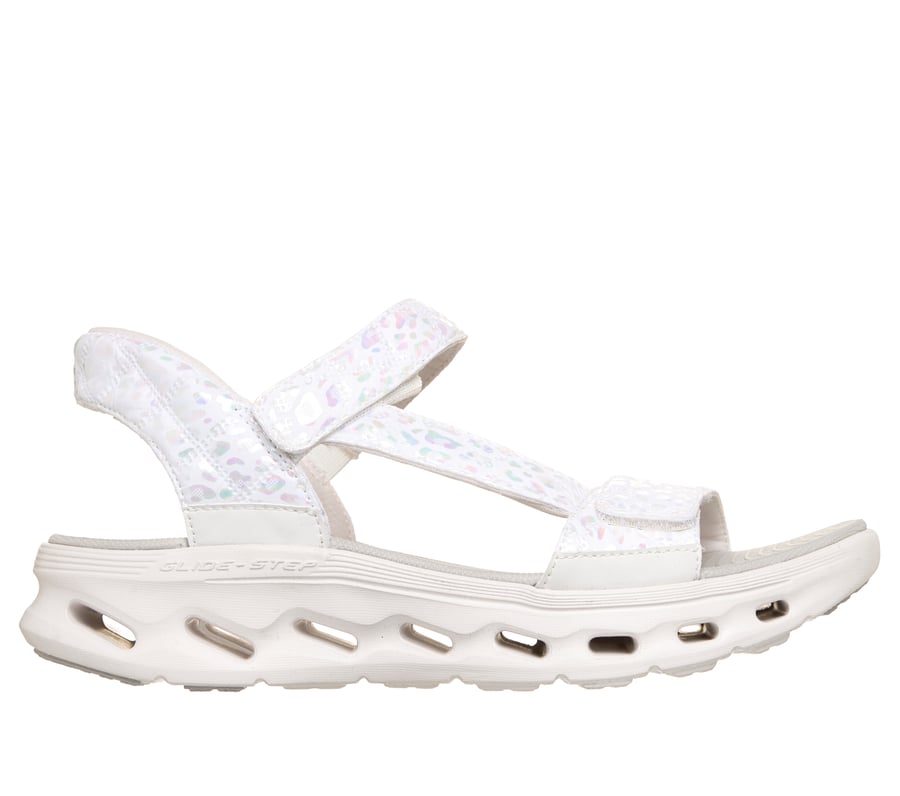Skechers Slip-ins: GO WALK Glide-Step 2.0 Sandal - Cozy Fit Cecily, WHITE / GRAY, fullimage number 0