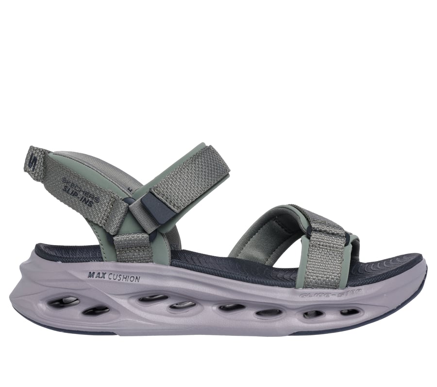 Skechers Slip-ins: Max Cushioning Glide-Step Sandal - Skylar, OLIVE / MULTI, fullimage number 0