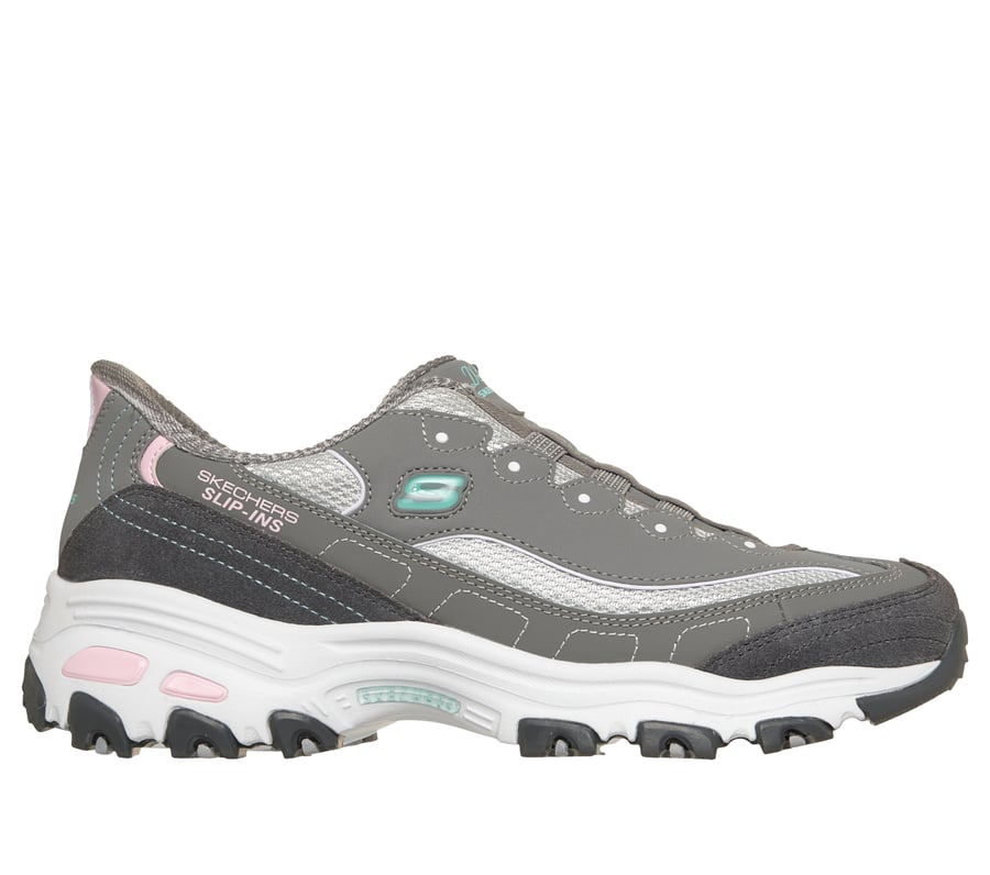 Skechers Slip-ins: D'Lites - Classic Comeback, GRAY / LIGHT PINK, fullimage number 0