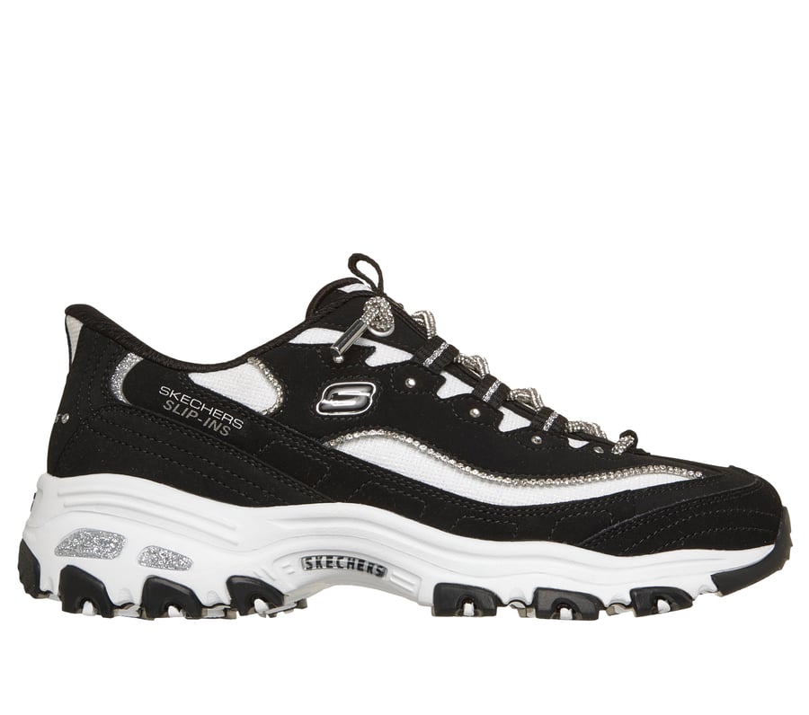 Skechers Slip-ins: D'Lites - Show Time, BLACK / WHITE, fullimage number 0