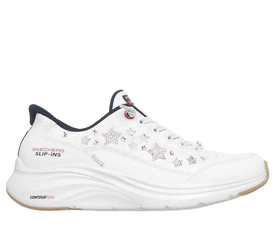 Skechers Slip-ins: Contour Foam - Cozy Fit Stars & Stripes, WHITE / NAVY, fullimage number 0