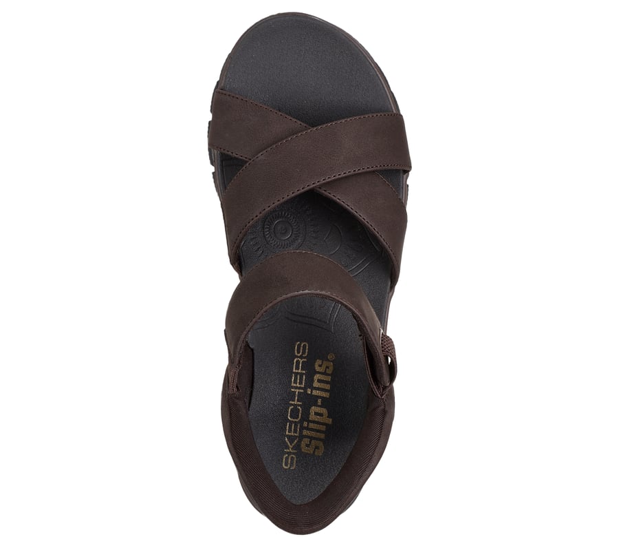 Skechers Chocolate Brown Sandals Skechers Slip-ins Relaxed Fit: Easy Going - Somewhere Sunny main image 2