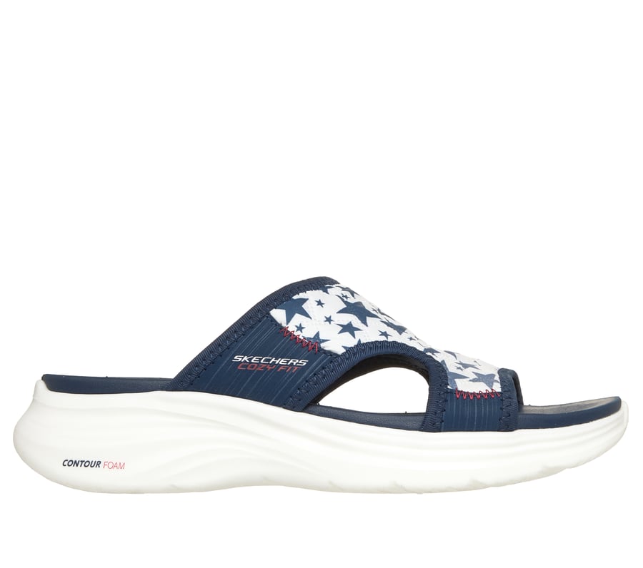 Contour Foam Sandal - Cozy Fit Americana Aura, WHITE / NAVY, fullimage number 0