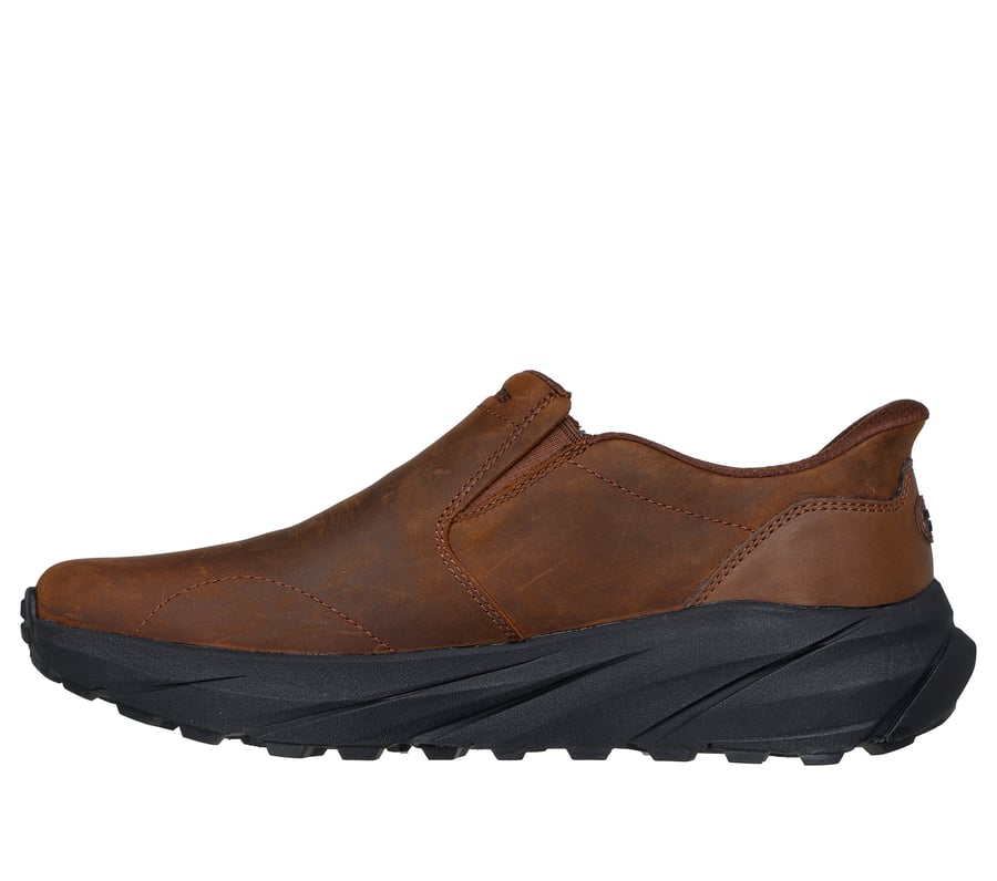 Skechers Brown Leather Slip On Shoes Relaxed Fit Air-Cooled Memory Foam Men Sz 7 Men main image 3