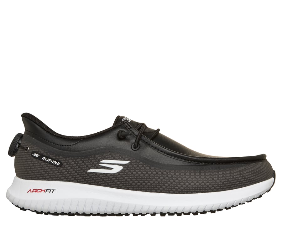 Skechers Slip-ins Golf Relaxed Fit: Flight - Moc Twist Fit, BLACK / WHITE, fullimage number 0