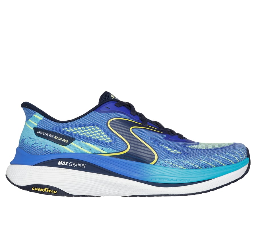 Skechers Slip-ins: Max Cushioning Propulsion - Pulsewave, BLUE / LIME, fullimage number 0