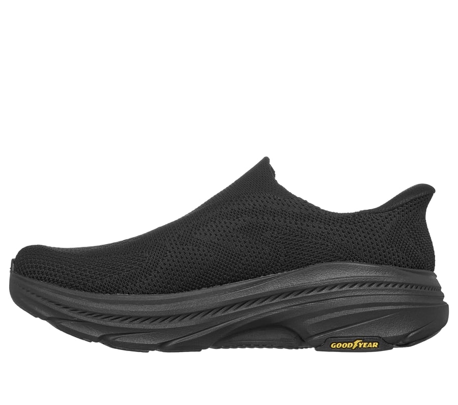 skechers dress knit relaxed fit Men's Slip-ins: Max Cushioning Arch 2.0 - Avner Slip-On Shoes | Size 10.0 Extra Wide | Black | Vegan developed with 20 years