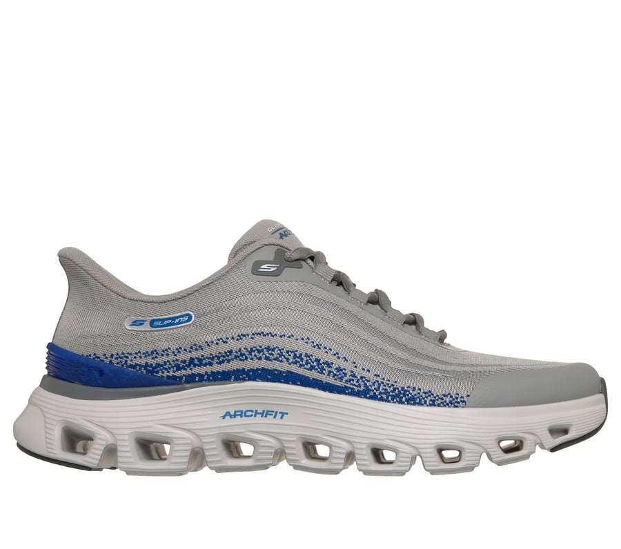 Skechers Slip-ins: Arch Fit Glide-Step Wave - Zanaro, GRAY / BLUE, fullimage number 0