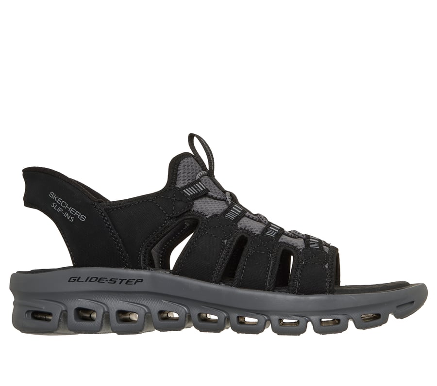 Skechers Slip-ins: Glide-Step Sandal - Ongoer, BLACK / CHARCOAL, fullimage number 0