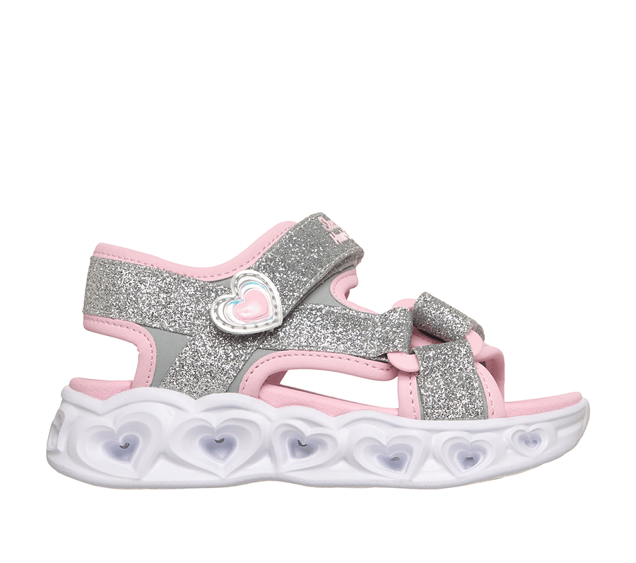 S-Lights: Heart Lights Sandal - Sugar Sparks, PRATEADO / ROSA, fullimage number 0
