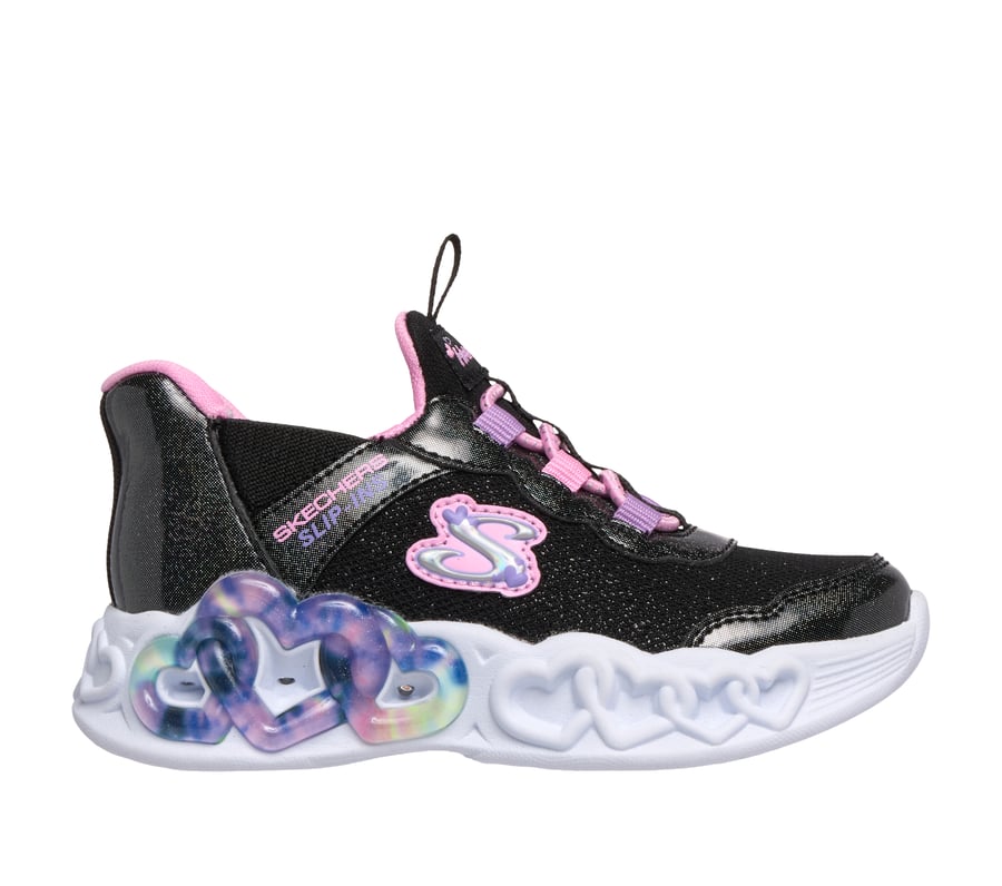 Skechers Slip-ins: Infinite Heart Lights -  Sparkle Heart, BLACK / MULTI, fullimage number 0
