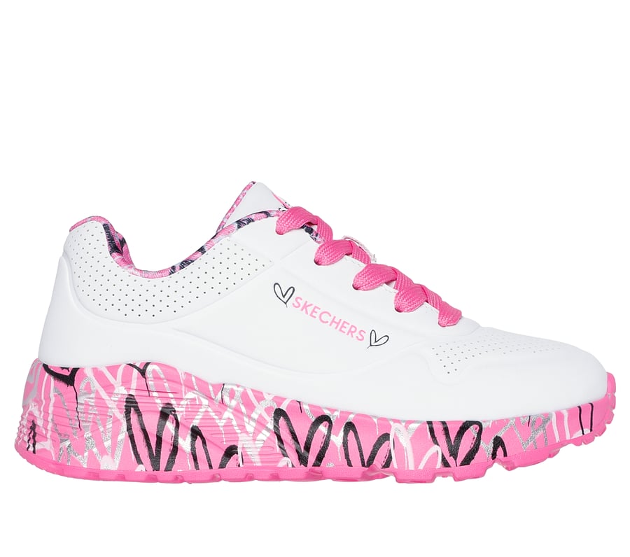 Skechers x JGoldcrown: Uno Lite - Lovely Luv, WHITE / HOT PINK, fullimage number 0