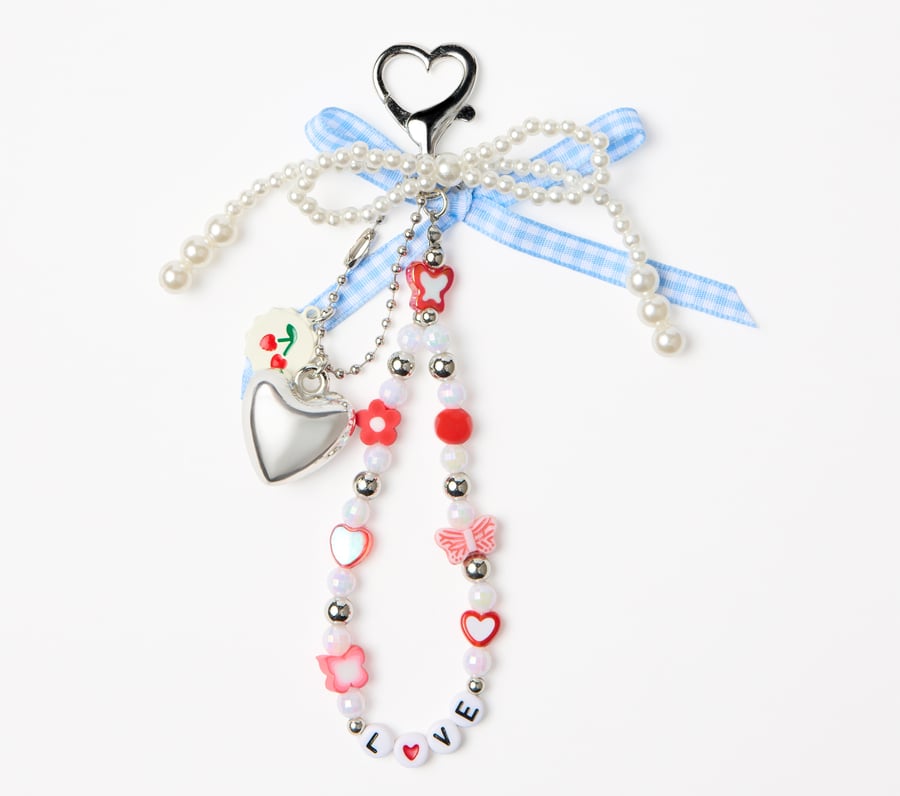 Pearl Butterfly Bag Charm, MULTI, fullimage number 0