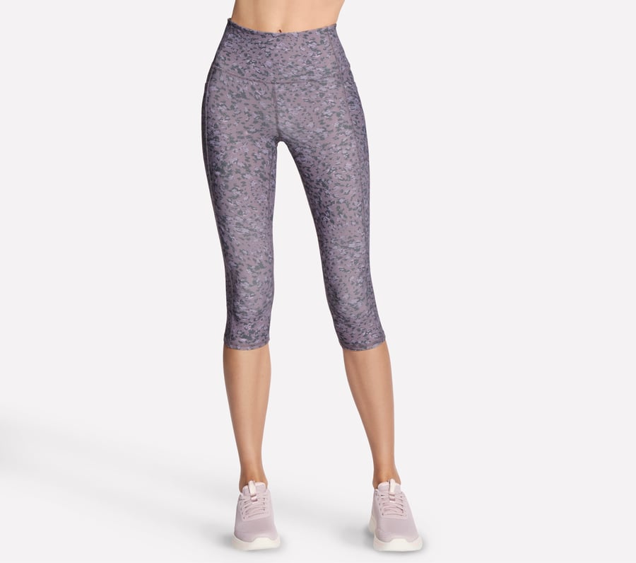 GO FLEX Printed High Waisted Capri, BLACK / GRAY, fullimage number 0