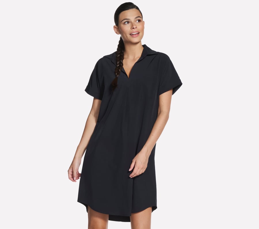 Commuter Short Sleeve Dress, NOIR, fullimage number 0