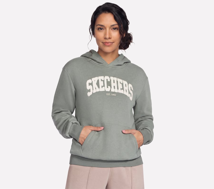Collegiate Pullover Hoodie, TAUPE / OLIVE, fullimage number 0