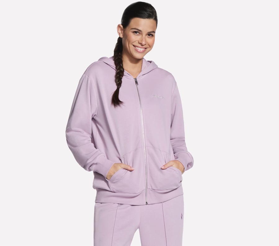 Signature Full Zip Hoodie, MAUVE / PURPLE, fullimage number 0