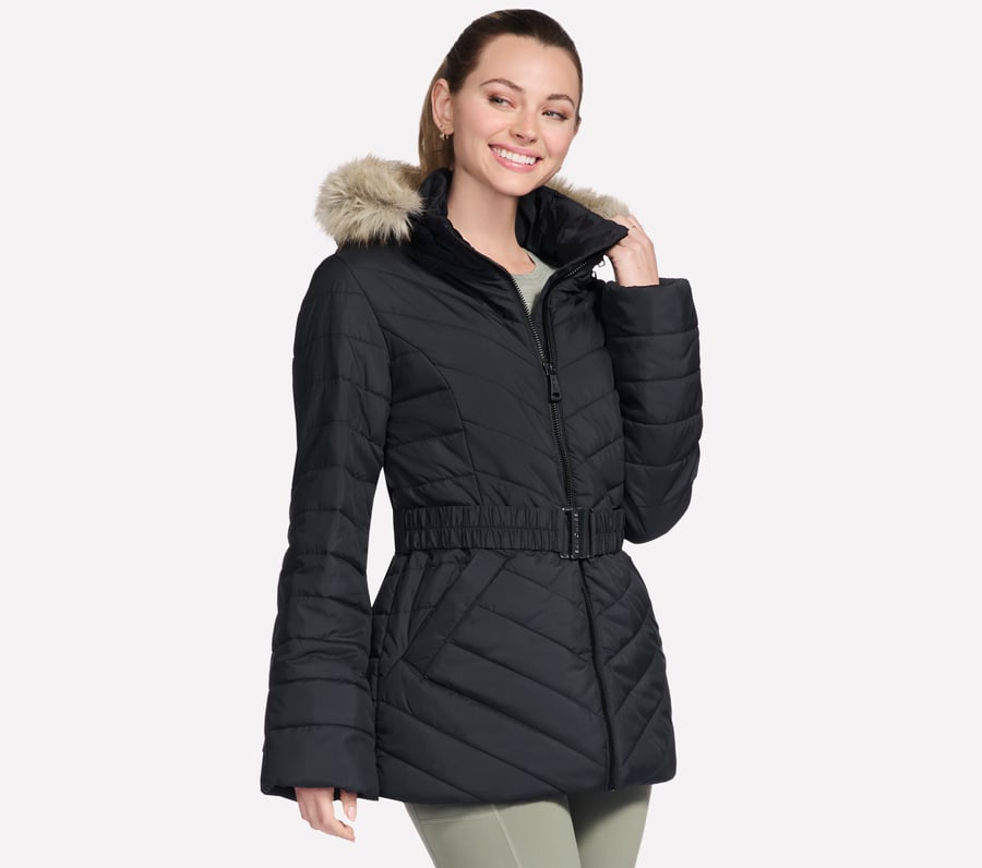 On-the-GO GO SHIELD Belted Parka, BLACK, fullimage number 0