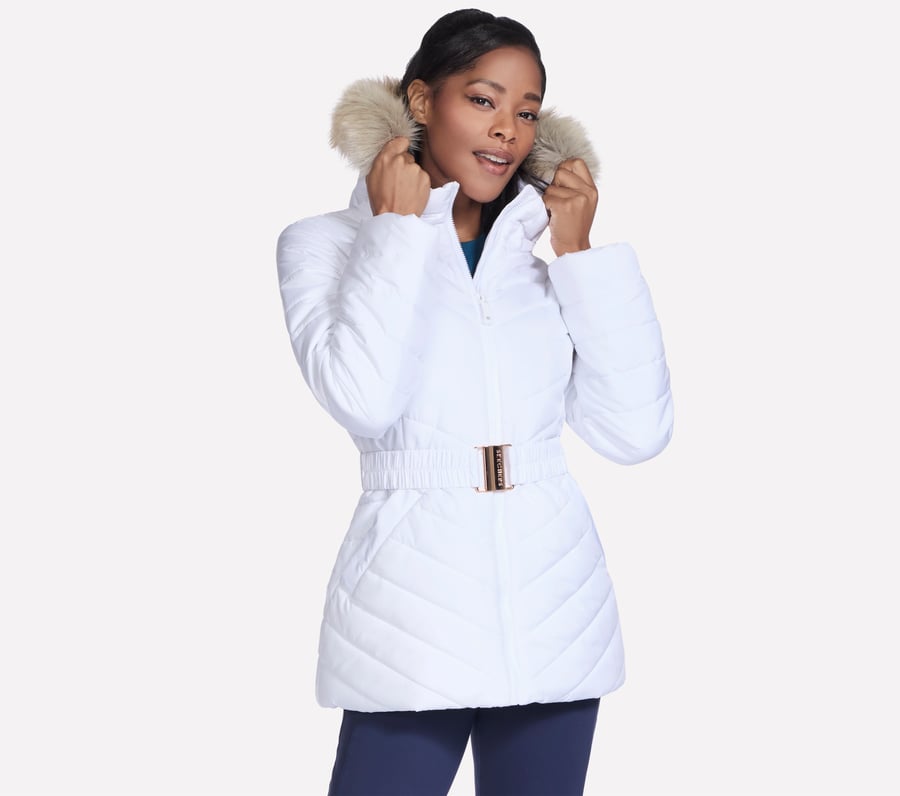 On-the-GO GO SHIELD Belted Parka, WHITE, fullimage number 0