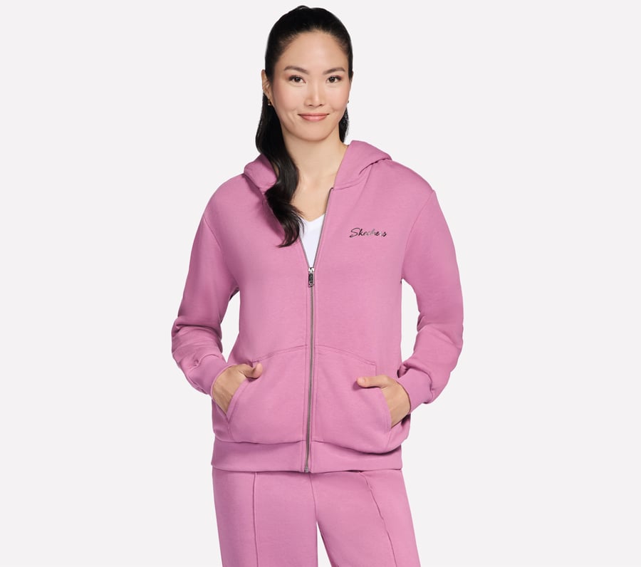 SKECH SWEATS Signature Full Zip Hoodie, ROSE, fullimage number 0