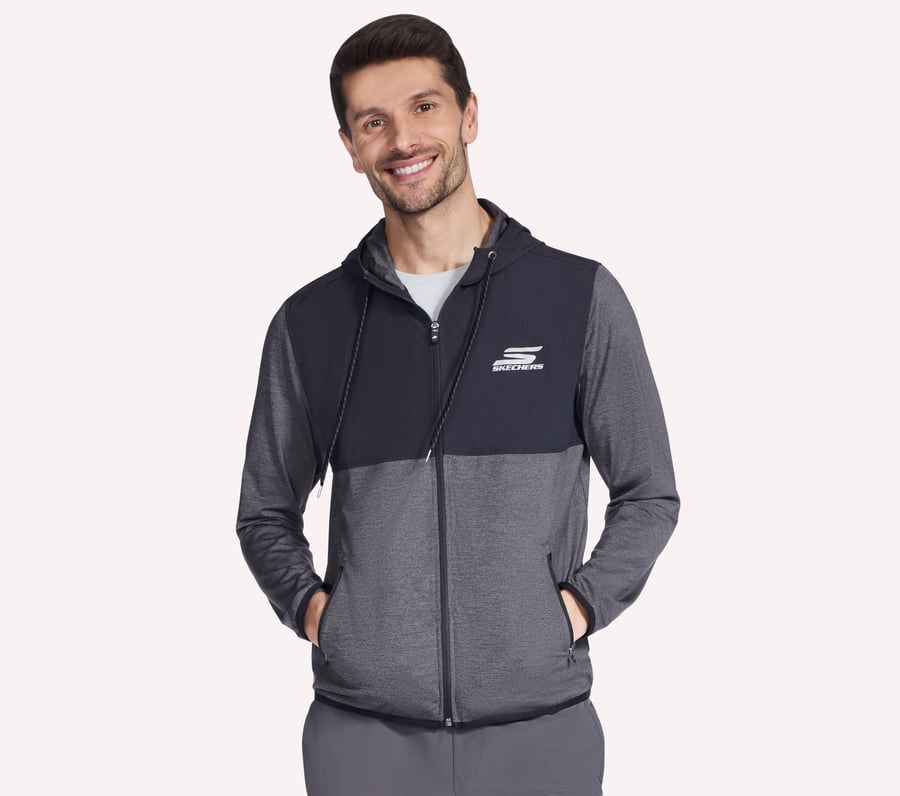 Harry Kane Weekend Full Zip Hoodie, NOIR / GRIS ANTHRACITE, fullimage number 0