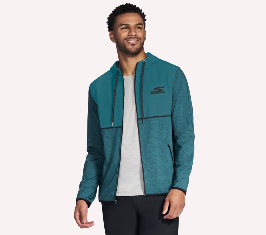 Harry Kane Weekend Full Zip Hoodie, GRIS ANTHRACITE / TURQUOISE, fullimage number 0