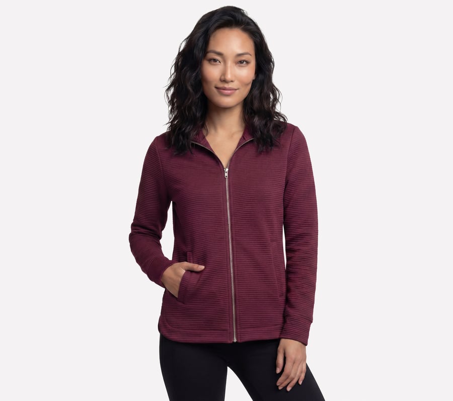 GO WALK Everywhere Tunic Jacket, BURGUNDY / PINK, fullimage number 0