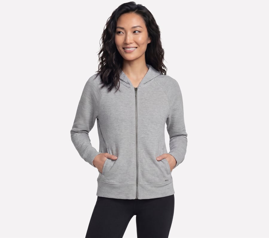 GO Luxe Ottoman Jacket, GRIS CLAIR / BLANC, fullimage number 0
