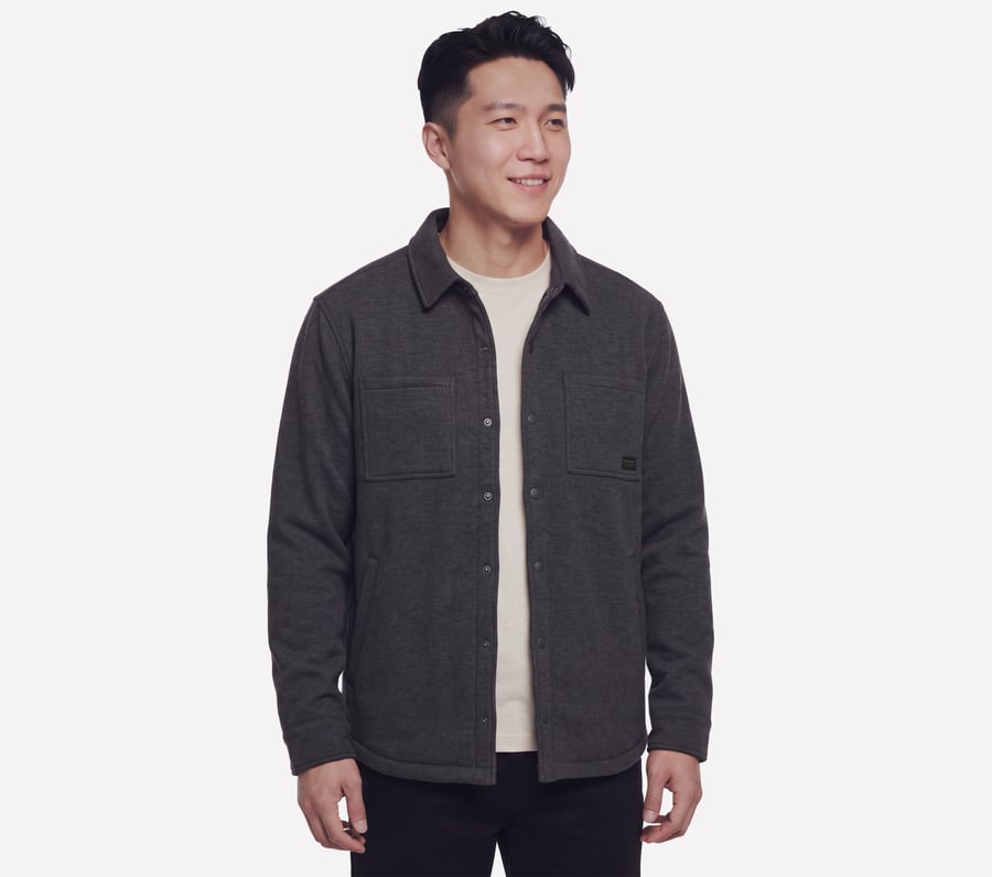 Sherpa Lined Quilted Jacket, CHARCOAL, fullimage number 0
