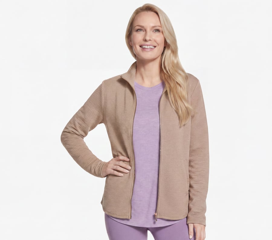 The GO WALK Shine Jacket, GRAU / BRAUN, fullimage number 0