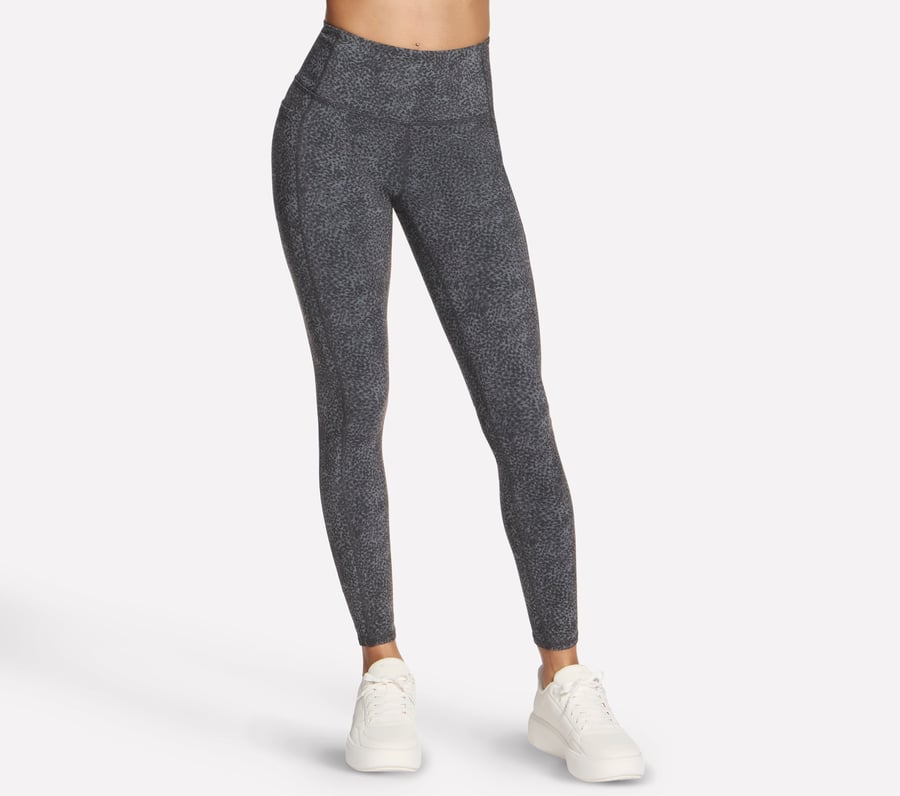 GO WALK Printed Full Length High-Waisted Legging, WHT / BLACK / SILVER, fullimage number 0