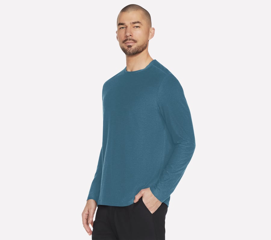 GO DRI All Day Long Sleeve Tee, NAVY / GRAY, fullimage number 0