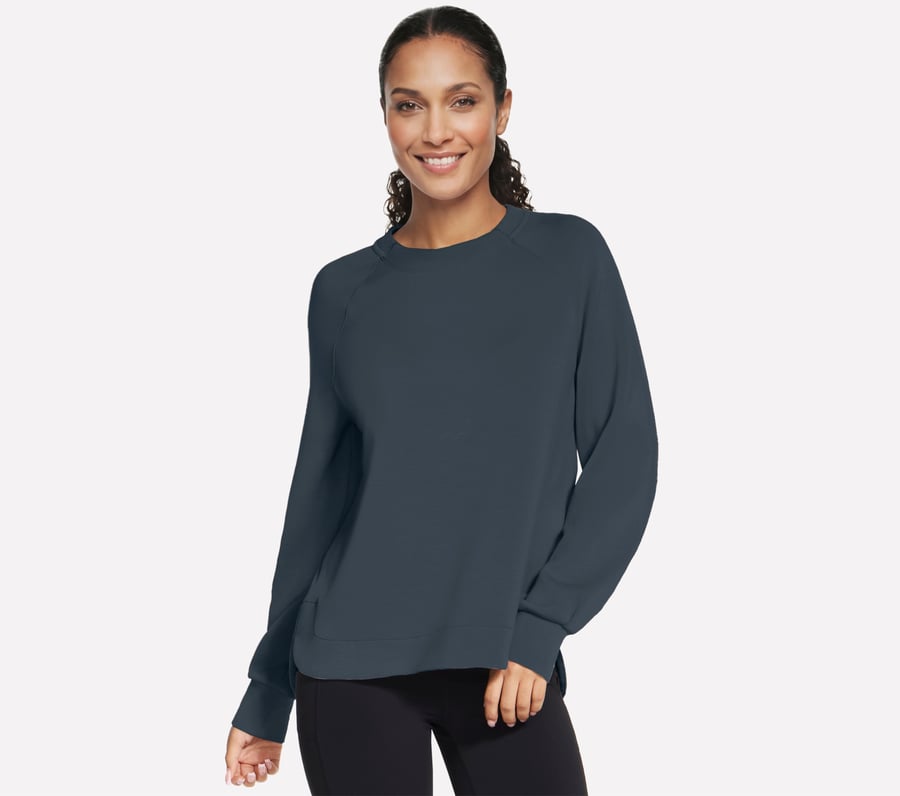 Cozy Luxe Crewneck, GUNMETAL / LIGHT BLUE, fullimage number 0