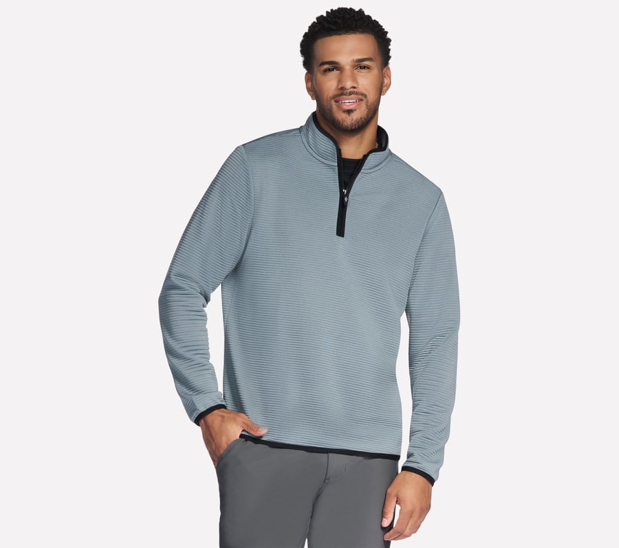 GO GOLF GO WALK Ottoman 1/4 Zip Jacket, BLUE  /  PURPLE, fullimage number 0