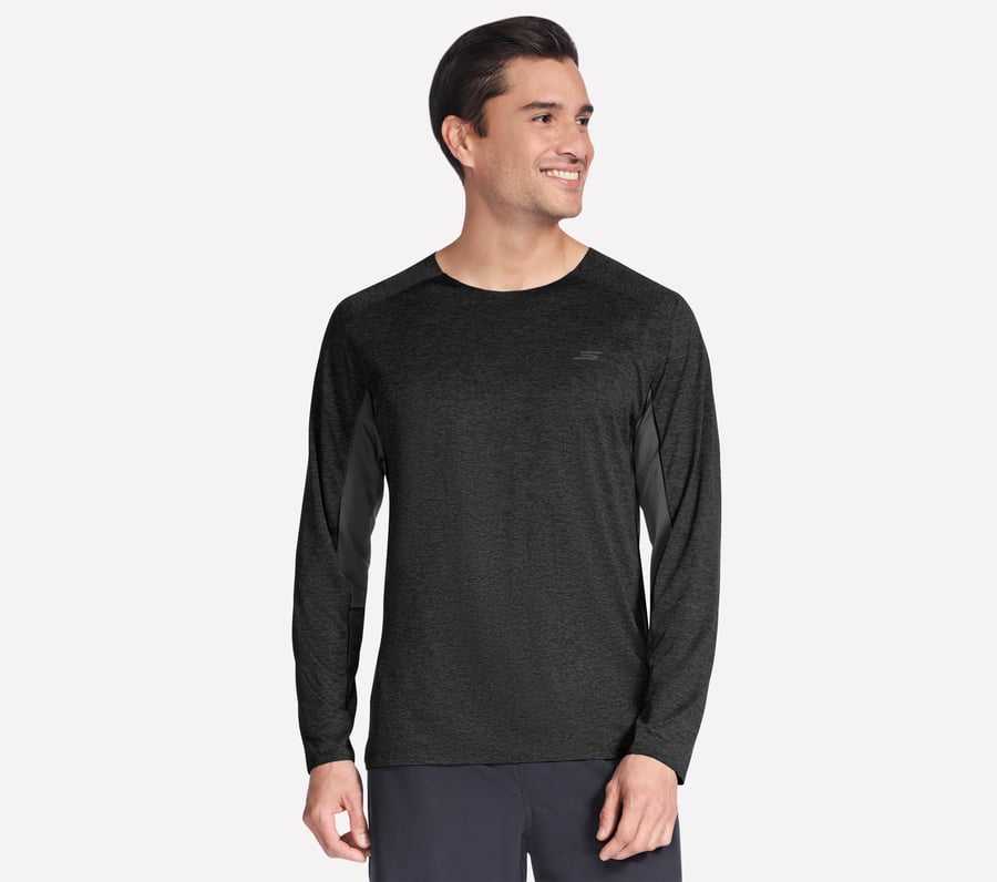 GO DRI Circuit Long Sleeve Tee, BLACK, fullimage number 0