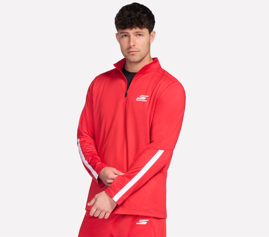 Skechers Advantage 1/4 Zip, ROUGE / ROUGE, fullimage number 0