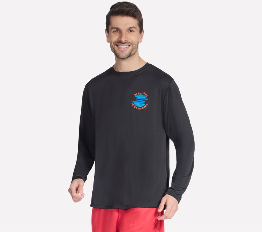 Skechers Long Sleeve Cross Tee, NOIR, fullimage number 0