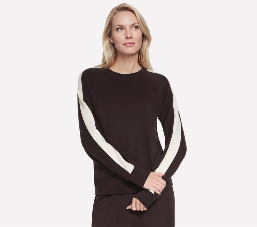 Skechluxe Elevate Blocked Crewneck, BROWN, fullimage number 0