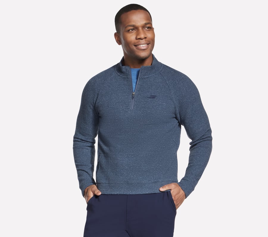 SKECHCLOUD Lounge 1/4 Zip, CHARCOAL / NAVY, fullimage number 0