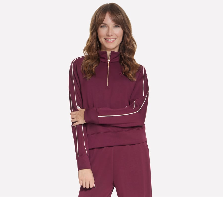 Cozy Luxe 1/4 Zip, BORDÓ / RÓZSASZÍN, fullimage number 0