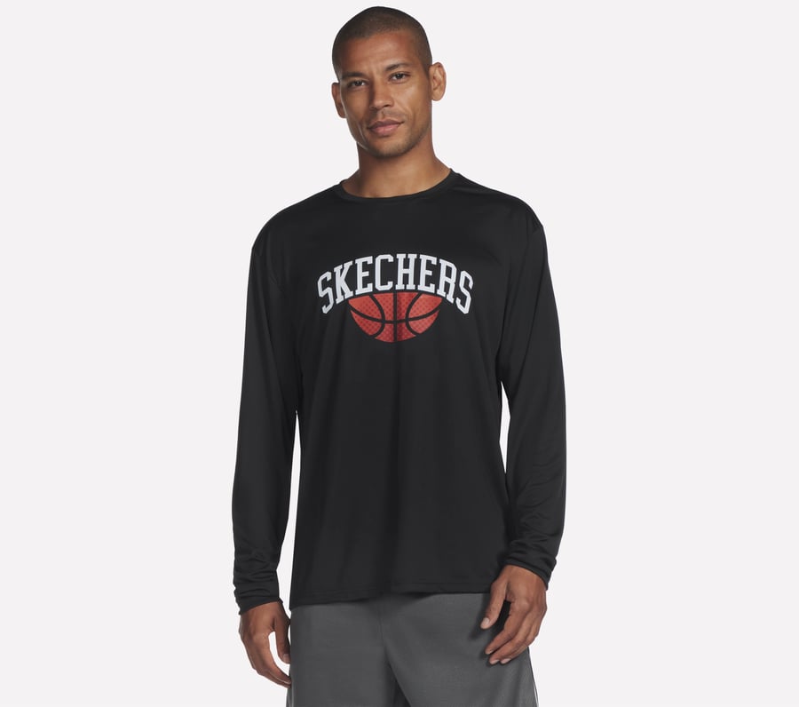 Hoops Long Sleeve Tee, BLACK, fullimage number 0