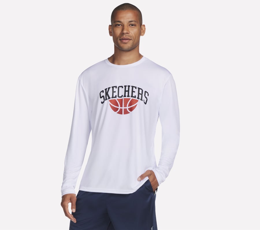 Hoops Long Sleeve Tee, WHITE, fullimage number 0