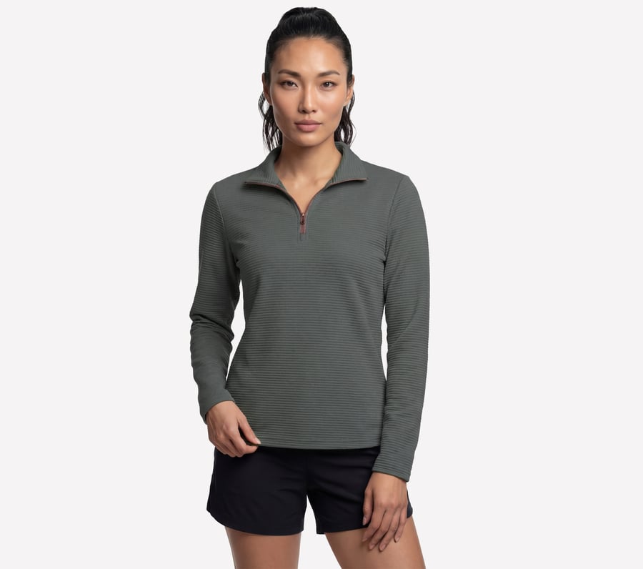 Soft Knit Ottoman 1/4 Zip, VERT / NOIR, fullimage number 0