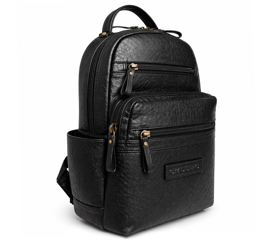 Skechers Leather Backpack, BLACK, fullimage number 0