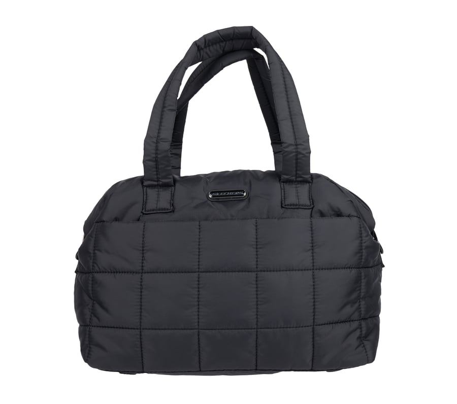 Quilted Puffer Tote, BLACK, fullimage number 0