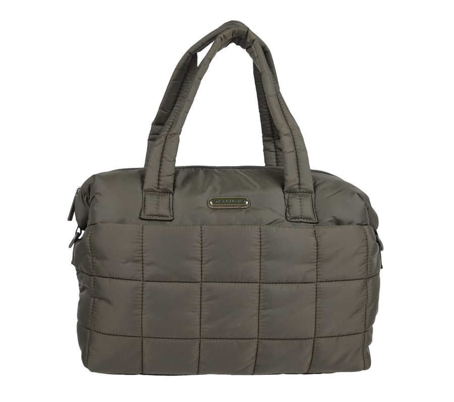 Quilted Puffer Tote, OLIVE, fullimage number 0