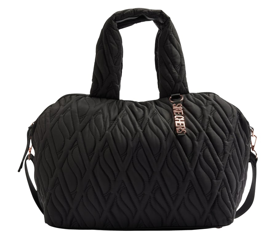 Quilted Gym Bag, BLACK, fullimage number 0