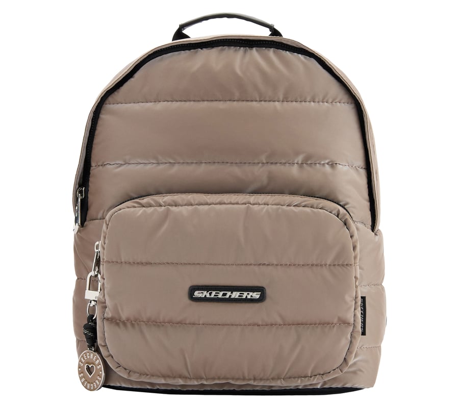 Mini Quilted Puffer Backpack, BROWN, fullimage number 0