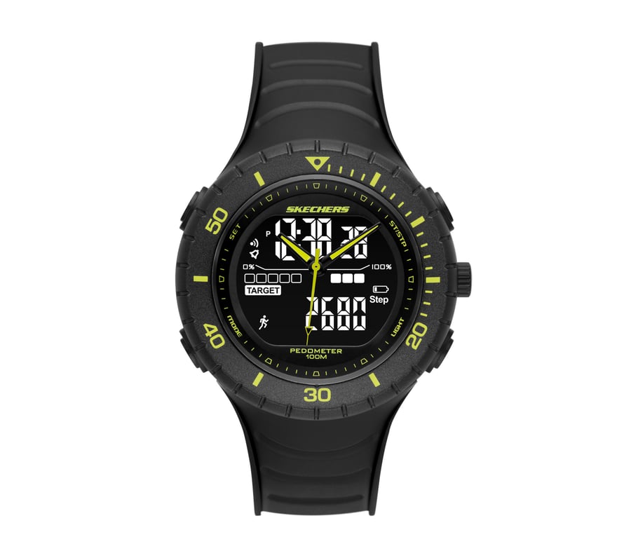 Unibody Pedometer Watch, BLACK / YELLOW, fullimage number 0