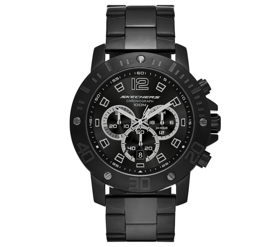 Stainless Steel Chronograph Watch, NOIR, fullimage number 0